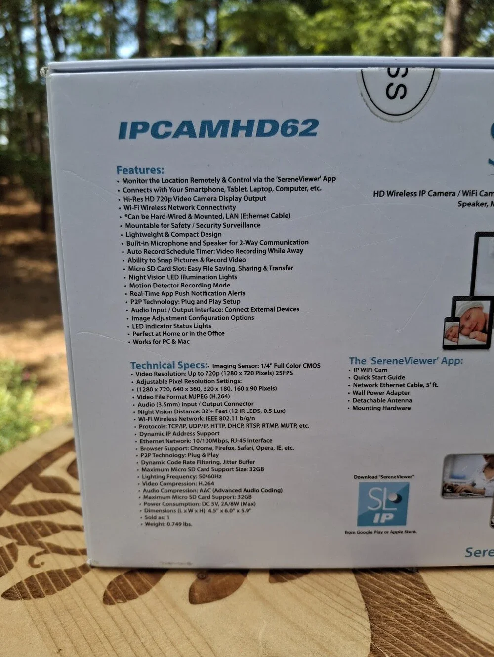 Serenelife Wireless IP Home Security Camera HD 720p Wifi Cloud Cam 2 way Audio
